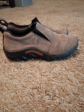 Merrell Kids Tan Suede Slip-On Loafers
